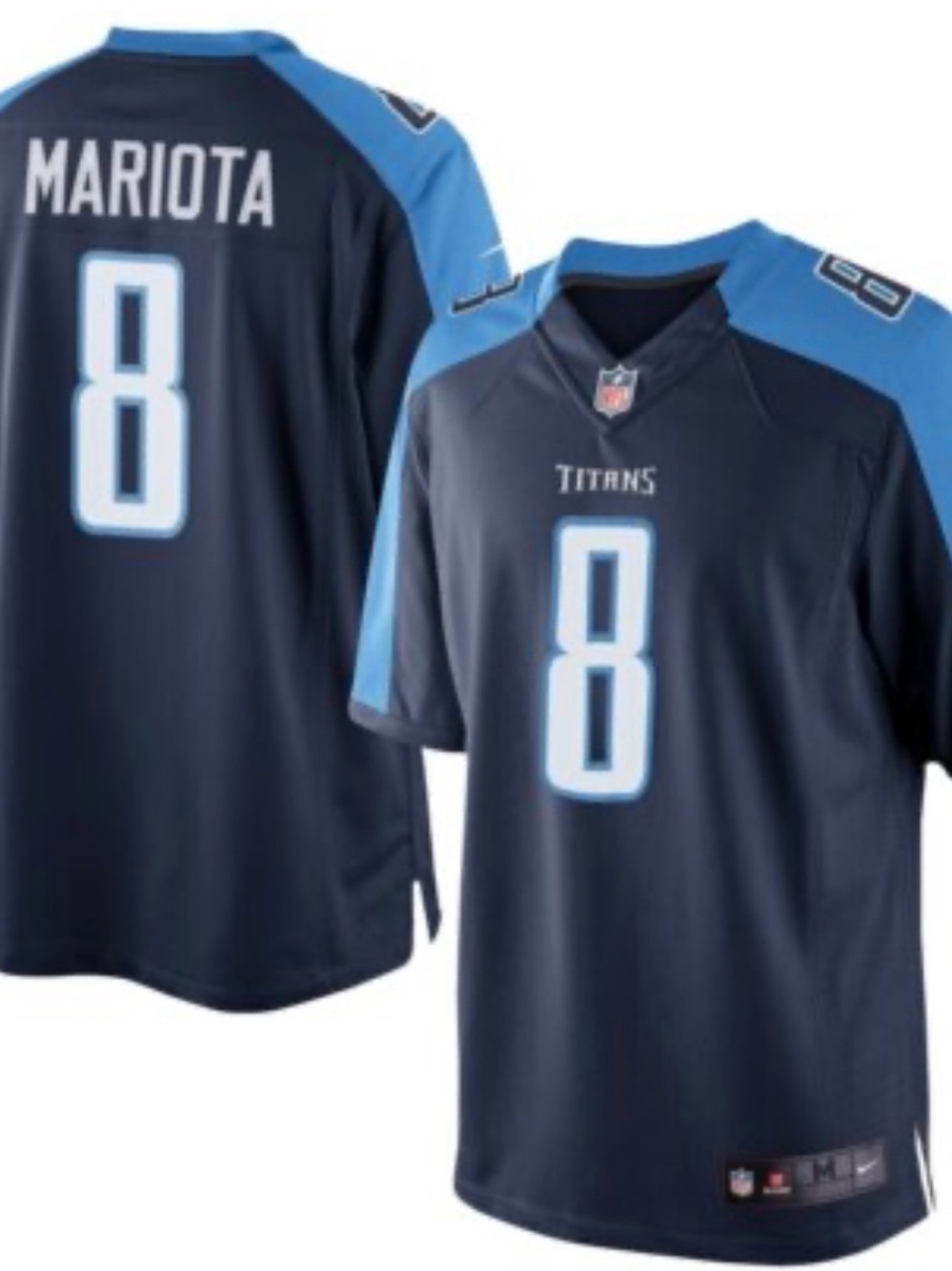 Nike Tennessee Titans Navy and Light Blue #8 Football Jersey